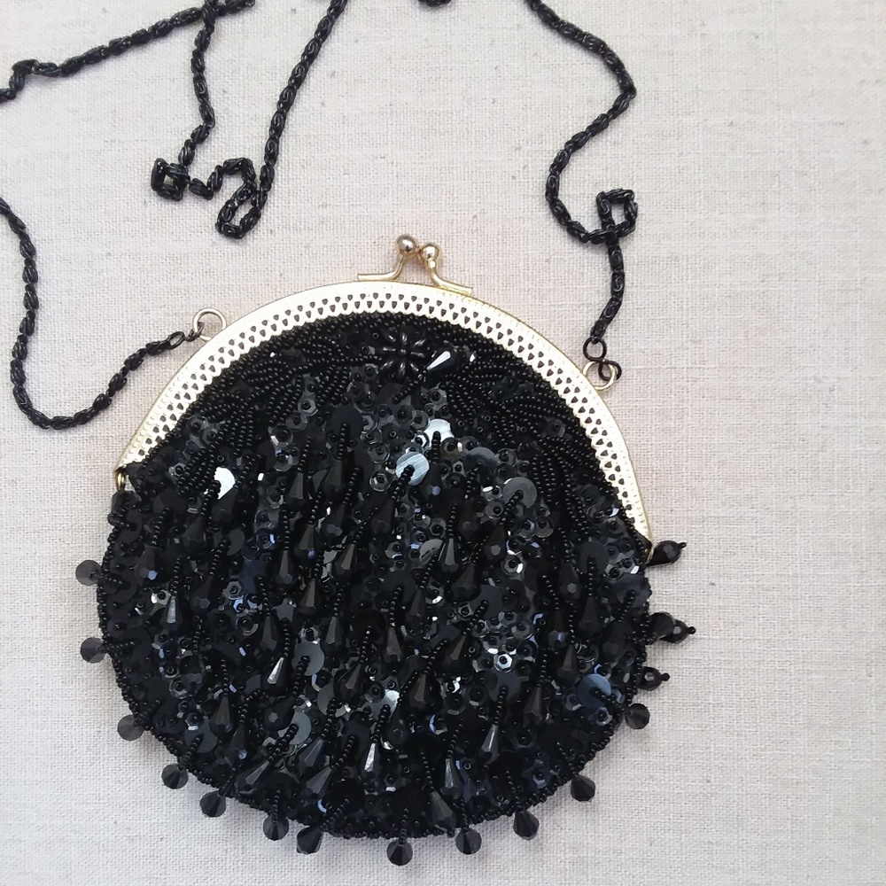 Vintage beaded shoulder evening bag
